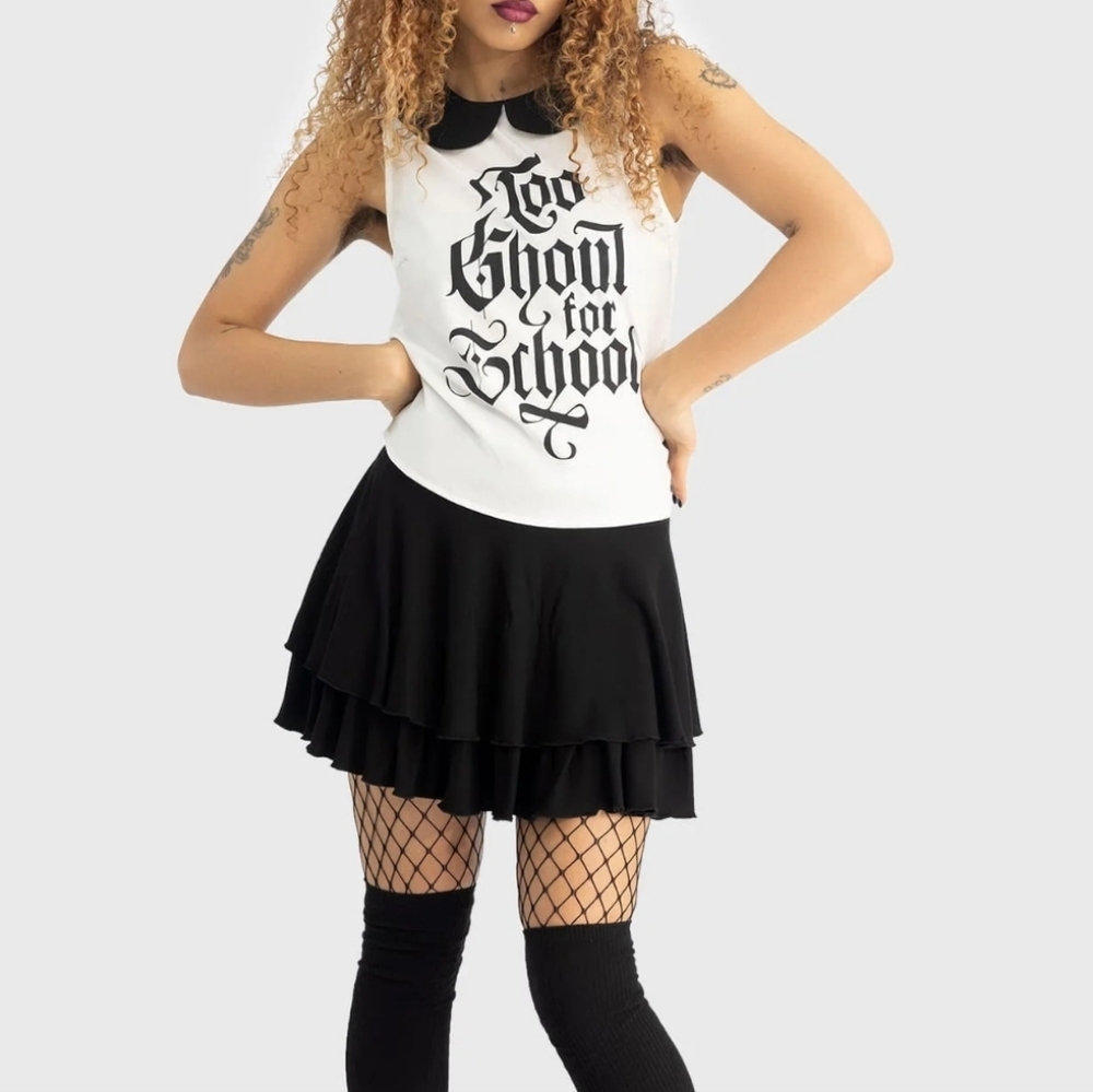 Killstar Black and White Graphic Blouse